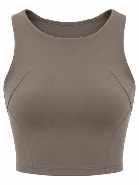 Lululemon Align Tank Olive Green Size 2 Built-In Bra Cropped Yoga Top Nulu